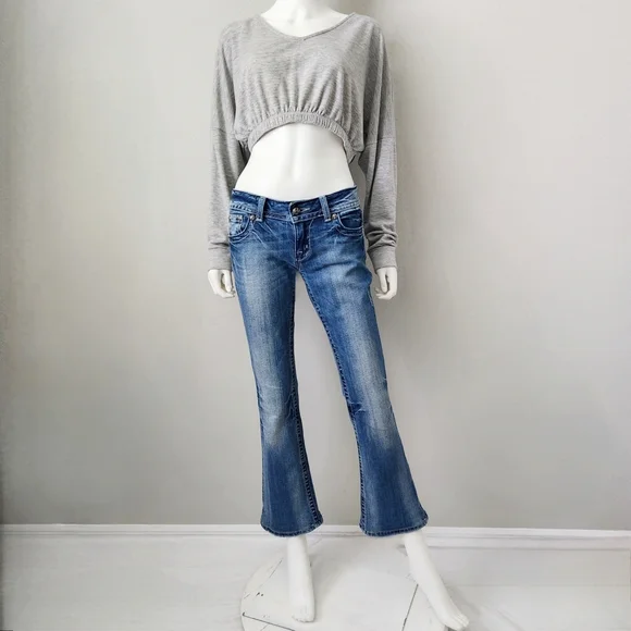 Miss Me Boot / Kick Flare Ankle Jeans With Studs & Contrast Stitching, Size 28 - Picture 15 of 16